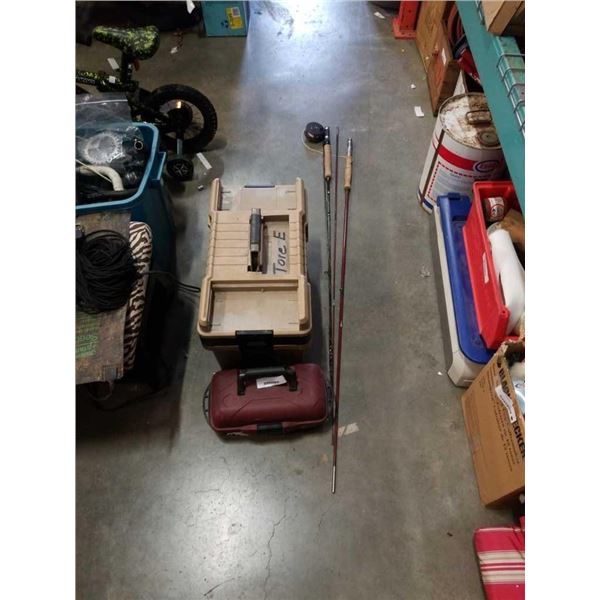 FISHING RODS AND TACKLE BOX
