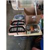 Image 1 : BOX OF CAR PARTS, GRILLS, BULBS, CAM ADJUSTER, MERCEDES BENZ AND OTHER PARTS