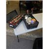 Image 1 : TOOLBOX WITH CONTENTS AND BASKET WITH SHOP SUPPLIES, HARDWARE