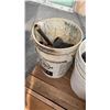 Image 2 : 4 PAILS OF PIPE FITTINGS, FENCE POST CAPS, METAL