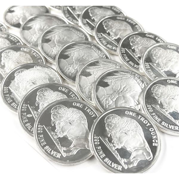 (100-coins) Buffalo .999 Silver 1 ozt. Rounds