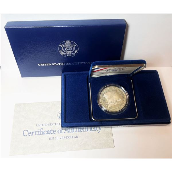 1987-S Constitution U.S. Proof Silver Commemorative Dollar