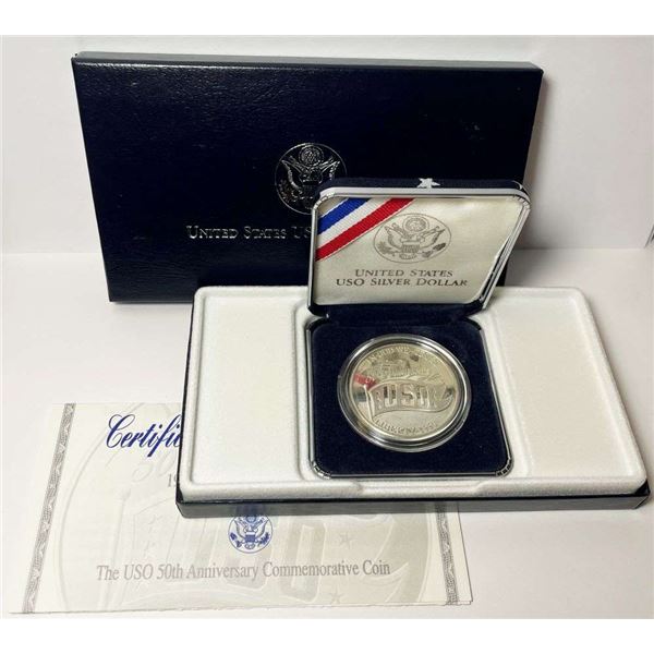 1991-S USO U.S. Proof Silver Commemorative Dollar