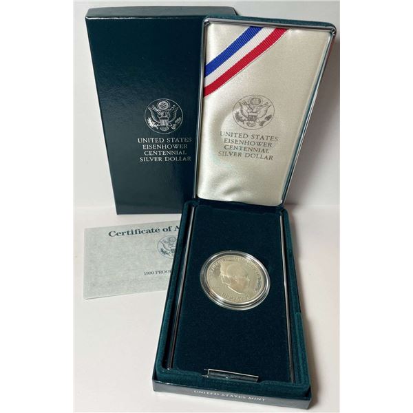 1990-P Eisenhower U.S. Proof Silver Commemorative Dollar