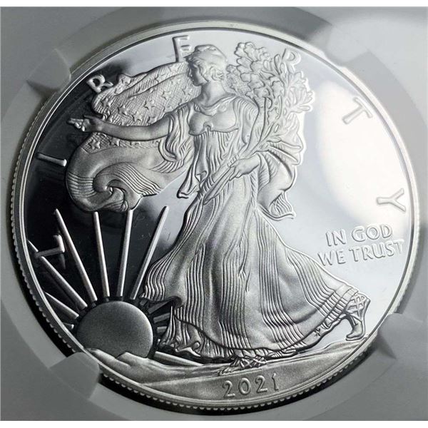 2021-W American Silver Eagle NGC PF70 Ultra Cameo Heraldic Eagle T-1 First Releases
