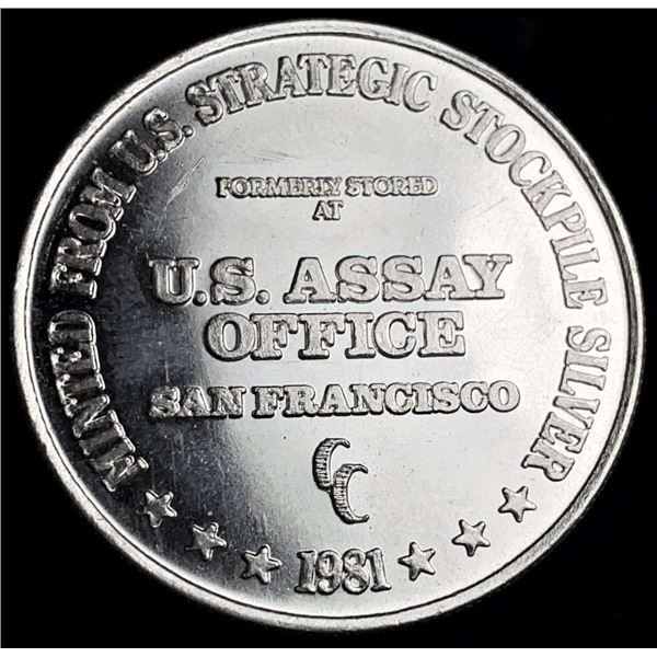 1981-CC U.S. Assay Office Proof 1 ozt .999 Silver Trade Unit