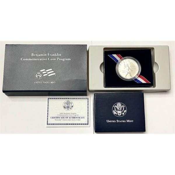 2006 Benjamin Franklin "Scientist" Commemorative Silver Dollar