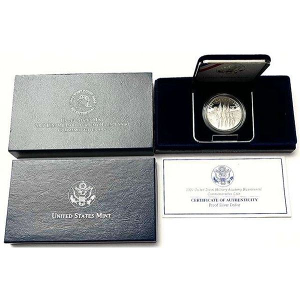 2002 U.S. Military Academy Bicentennial Commemorative Proof Silver Dollar