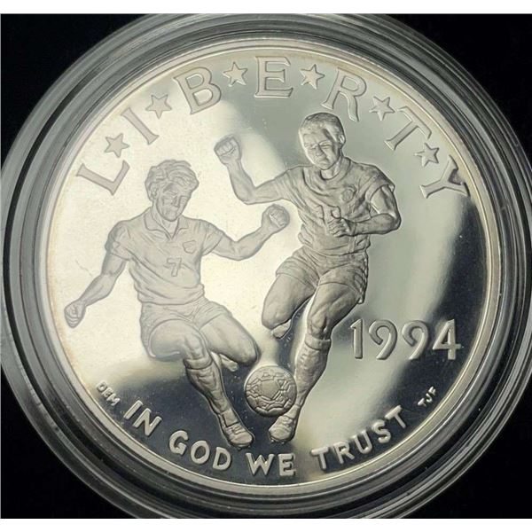 1994-S World Cup Proof Silver Commemorative Dollar
