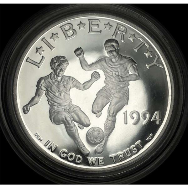 1994-S World Cup Proof Silver Commemorative Dollar