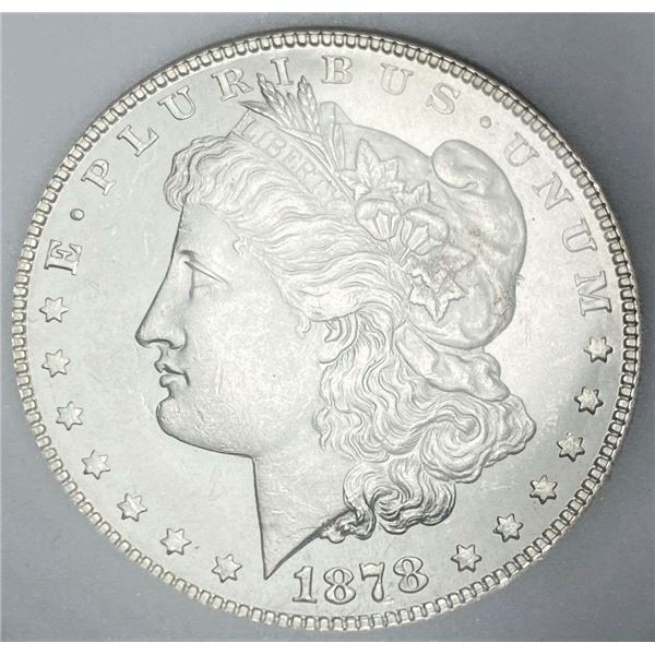 1878 7TF Morgan Silver Dollar MS63+