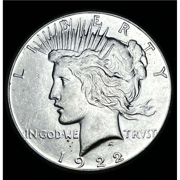1922-S Peace Silver Dollar AU+