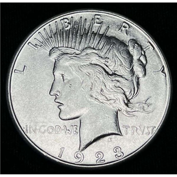 1923-S Peace Silver Dollar AU+