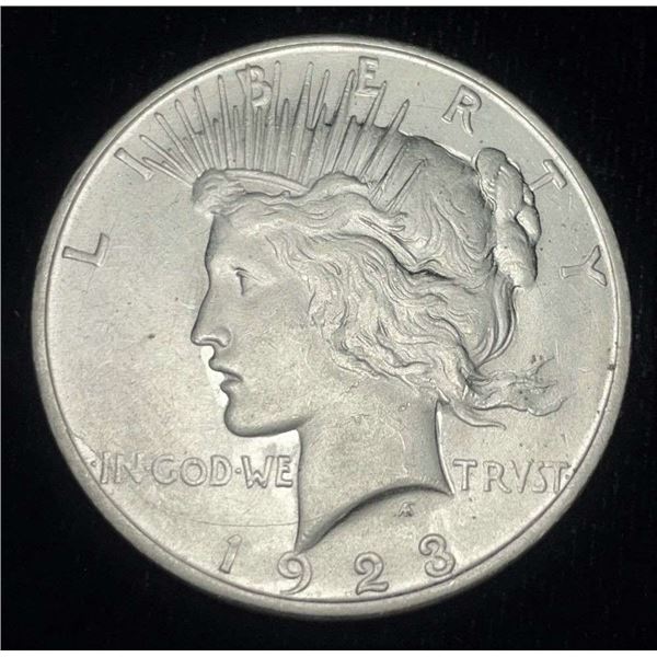 1923-S Peace Silver Dollar AU+