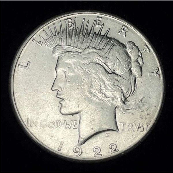 1922-S Peace Silver Dollar AU+