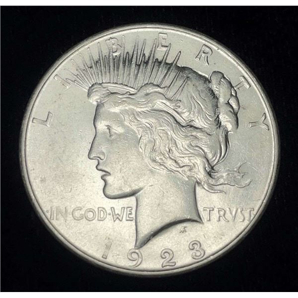 1923-D Peace Silver Dollar AU+
