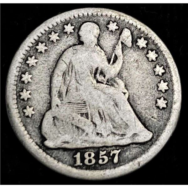 1857 Seated Liberty Half Dime VG