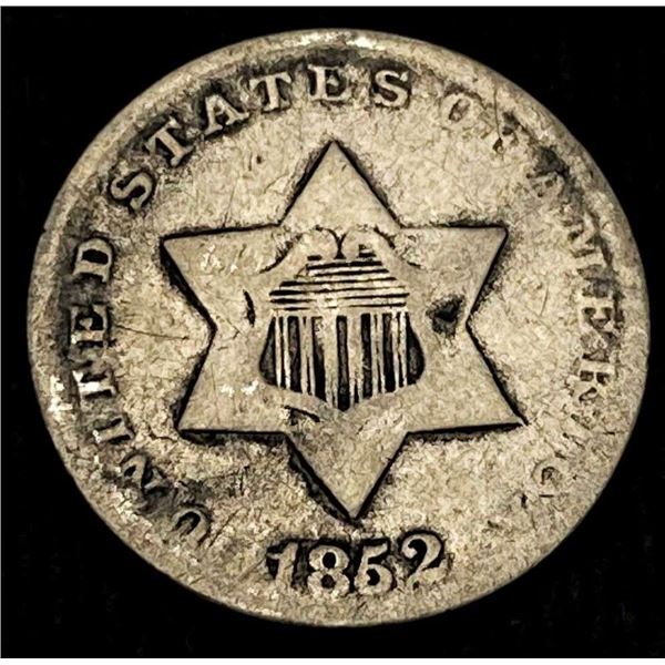 1852 Silver 3 Cents VG
