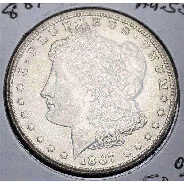 1887-S Morgan Silver Dollar AU58