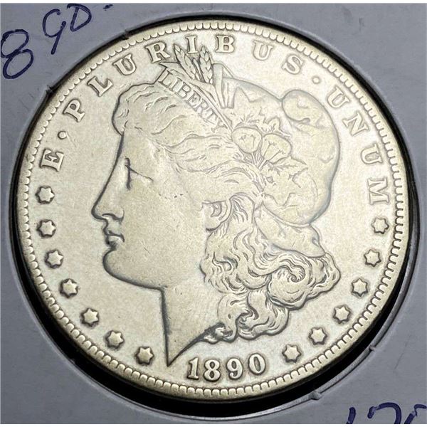 1890-CC Morgan Silver Dollar VF