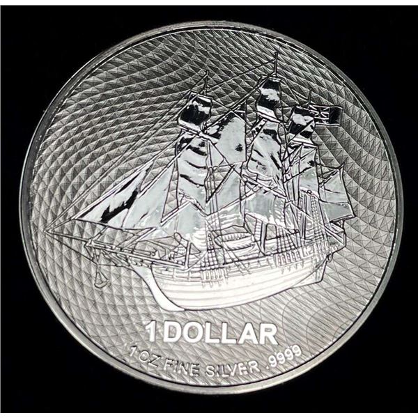 2023 Cook Island $1 Bounty Ship 1 ozt .9999 Silver