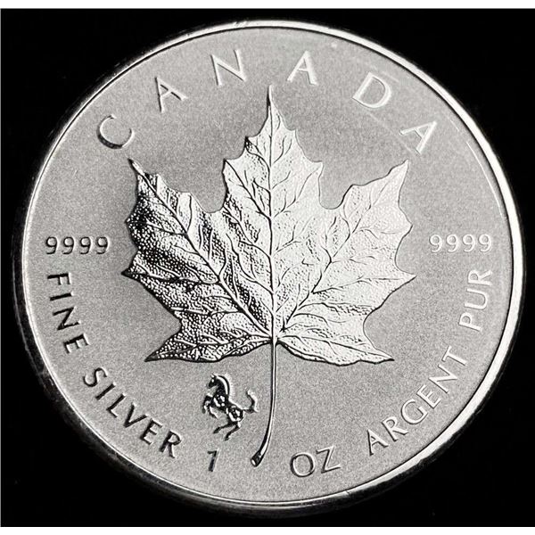 2014 Canada $5 Maple Leaf Reverse Proof 1 ozt .9999 Silver Horse Privy