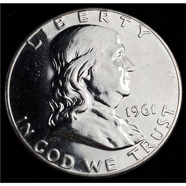 1961 Franklin Silver Half Dollar Extremely High Grade Proof