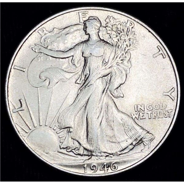 1946 Walking Liberty Silver Half Dollar AU58