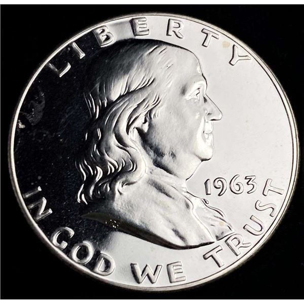 1963 Franklin Silver Half Dollar Extremely High Grade Proof