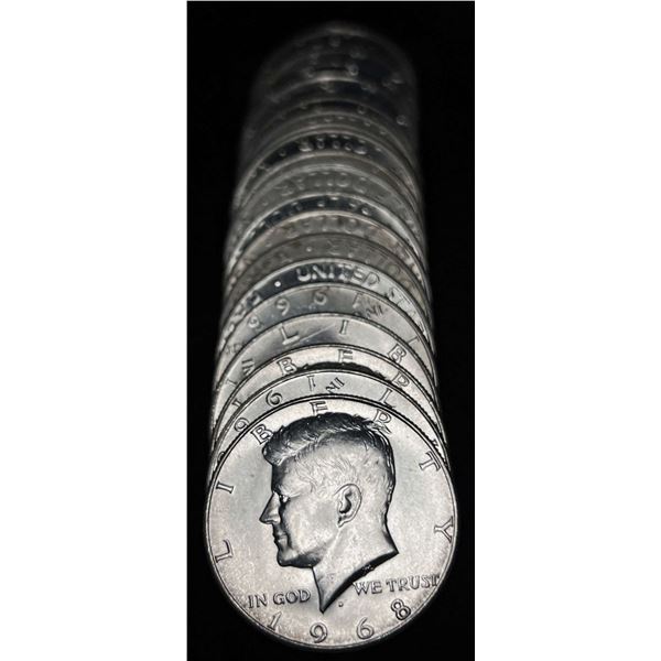 Roll 1968 (20-coins) 40% Silver Kennedy Mint Condition