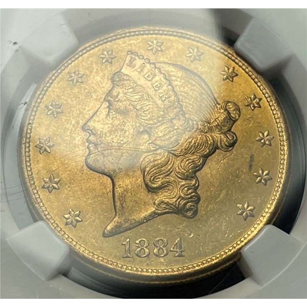 1884-S Gold $20 Liberty Head NGC MS62