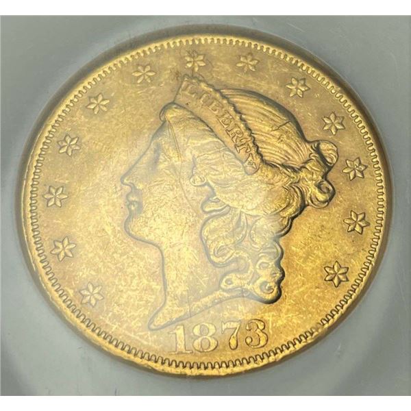 1873 Gold $20 Liberty Head "Open 3" NGC MS61