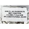 Image 3 : $100 FV Mint Condition Pre-65 90% Roosevelt Silver Dimes