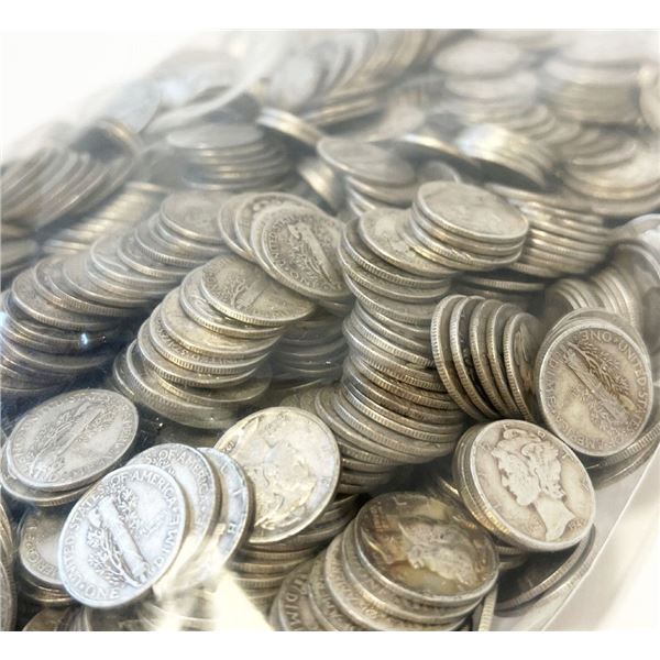 $100 Face Sealed Evidence Bag Mercury 90% Silver Dimes