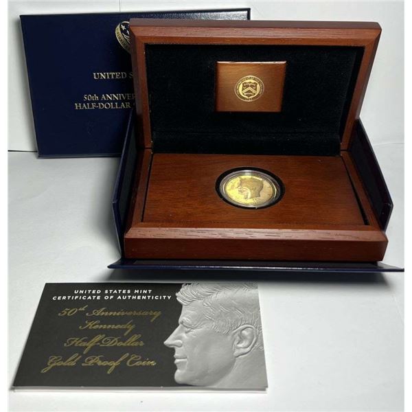 Last Minute! 2014-W Proof JFK Half Dollar .9999 Gold 50th Anniversary