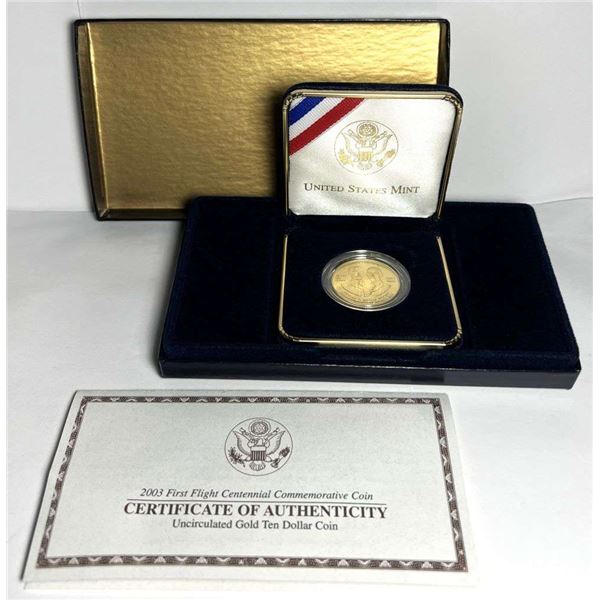 Last Minute! 2003-W First Flight Centennial Commemorative Gold 1/2 ozt $10