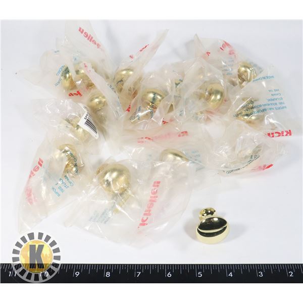 LARGE BAG OF ROUND BRASS FINISH DRAWER KNOBS