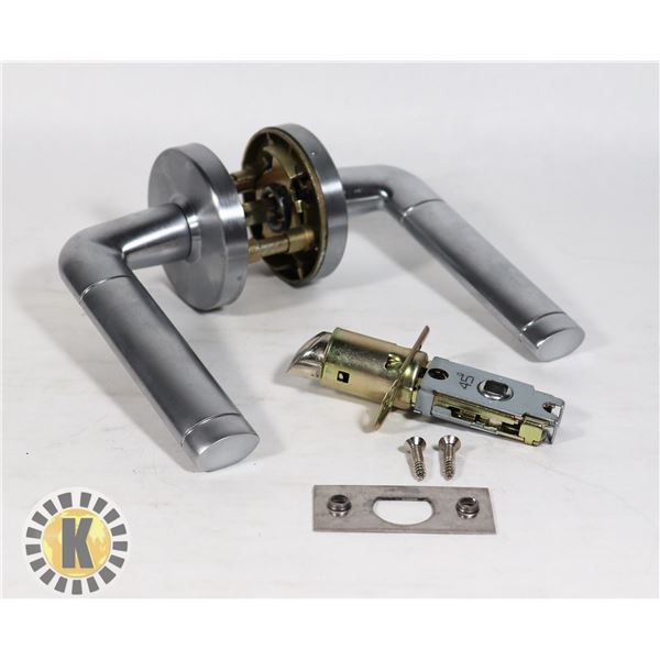 STEEL COLOUR PASSAGEWAY DOOR HANDLE SET