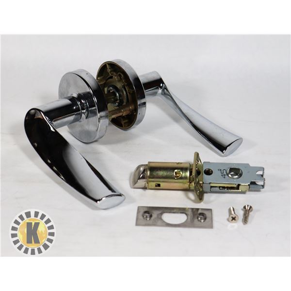 STEEL COLOUR PASSAGEWAY DOOR HANDLE SET