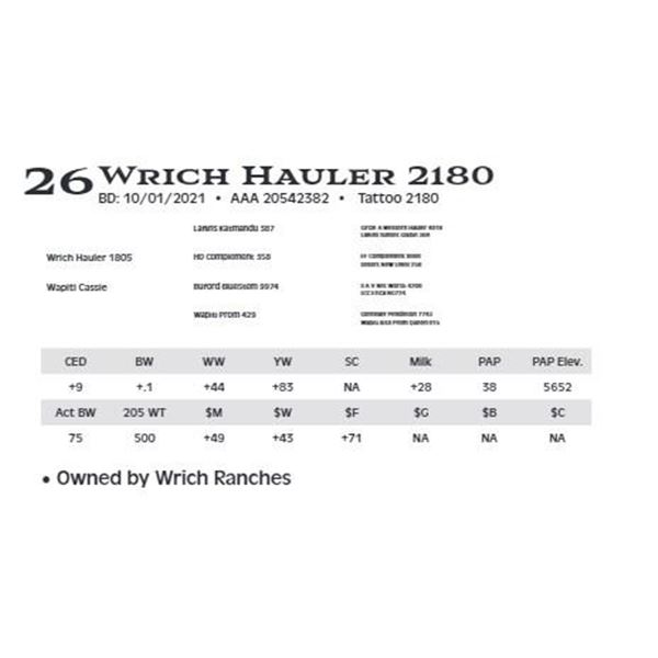 Lot 26 - Wrich Hauler 2180