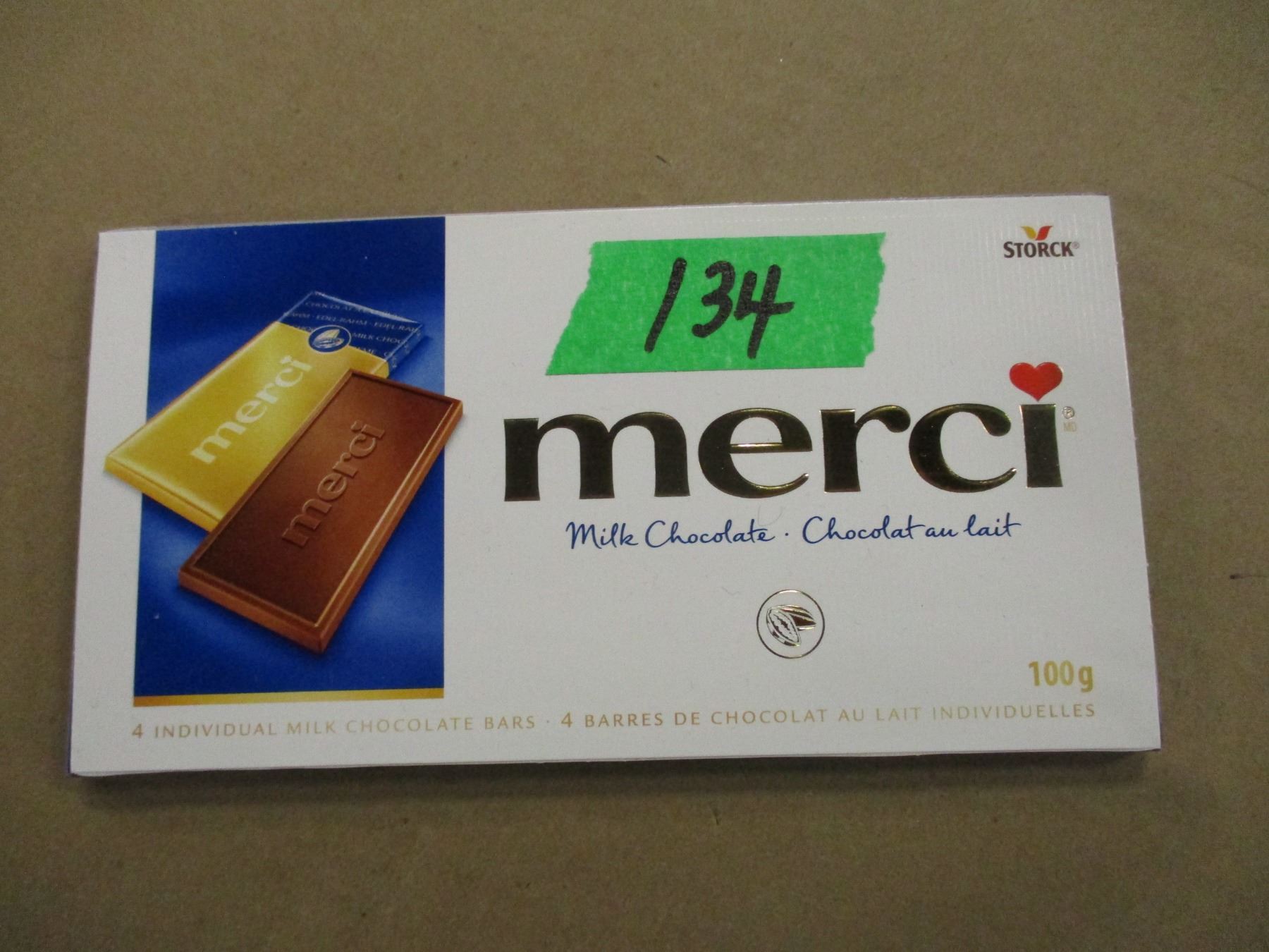 SHELF PULLS (AS IS): MERCI MILK CHOCOLATE BAR (100 G)