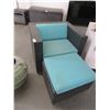 Image 1 : Black Rattan Patio Lounge Chairs w/Footrest (Pair)