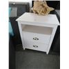 Image 1 : White 2 Drawer Side Table