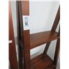 Image 2 : 2-Mahogany 18" x 67" Leaning Open Stairstep Shelves - 2 X $
