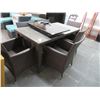 Image 1 : Brown Rattan Patio Table w/6 Chairs - 5' x 3'