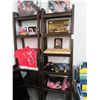 Image 1 : 2-Dark Mahogany 6' x 2' Leaning Open Stairstep Shelves - 2 X $