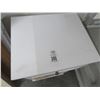Image 2 : White Mica Side Table w/2 Baskets and Drawer - 24" x 12"