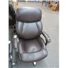 Image 1 : Brown Leather Rolling Office Chair