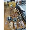 Image 1 : Wood African Mask, Wood Camels and Figurines
