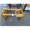 Image 1 : Wood Stand & Painted Red Side Table & Art